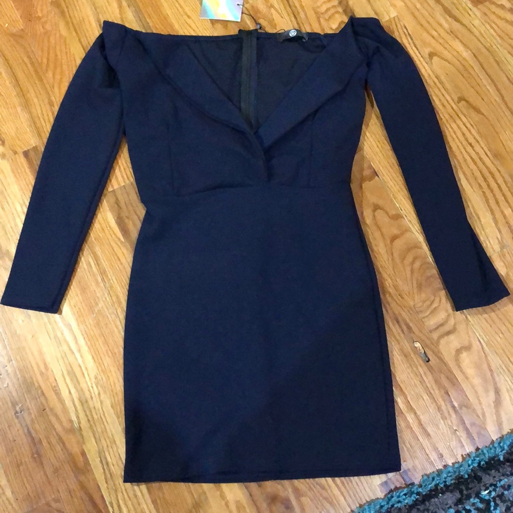 Navy Blue low cut mini dress